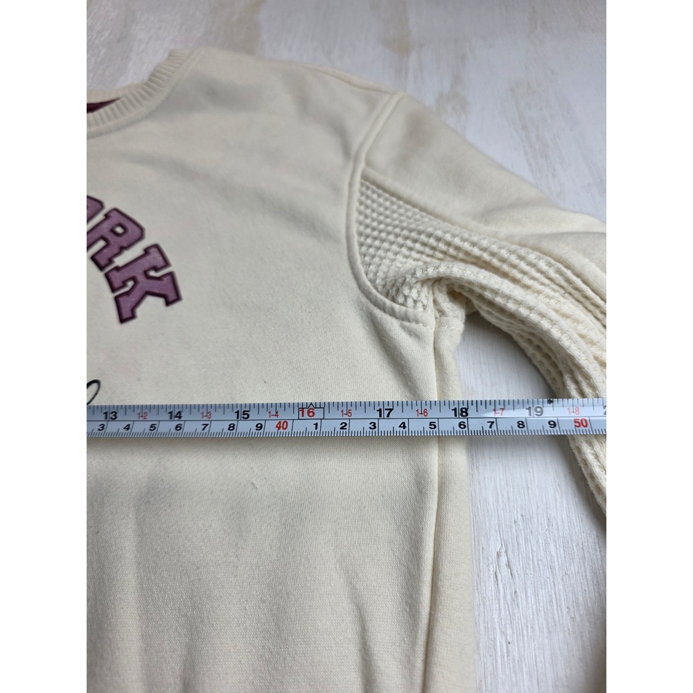 Colorful Planet Kids New York Teddy Bear Sweatshirt Cream Waffle Sleeve L 12 - Picture 4 of 6
